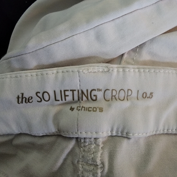 Chico's The So Lifting Crop Chino Khaki Pants Size 6 XS Neutral Everyday EUC - Picture 3 of 5